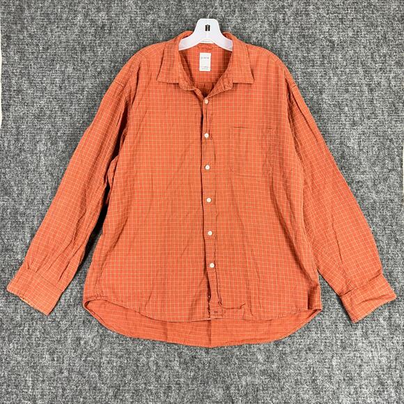 J Crew Shirt Mens Extra Large Brown Cotton Plaid Relaxed Fit Business Casual - Picture 1 of 6